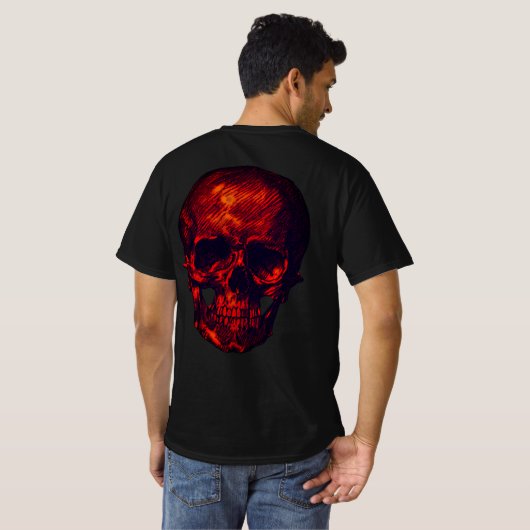 Gothic Red Skull T-Shirt (Schwarz voll)