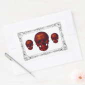 Gothic Red Skulls Rechteckiger Aufkleber (Umschlag)
