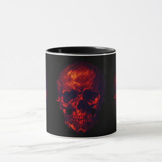 Gothic Red Skulls Tasse (Zentrum)