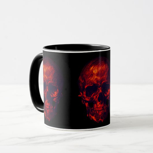 Gothic Red Skulls Tasse (Vorderseite Links)