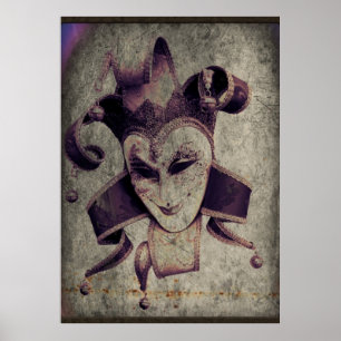 Gothic Renaissance Evil Clown Joker Poster