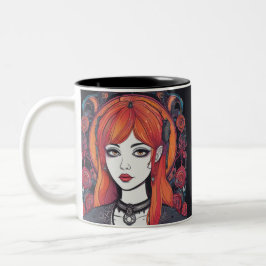 Gothic Reverie Orange Girl Zweifarbige Tasse