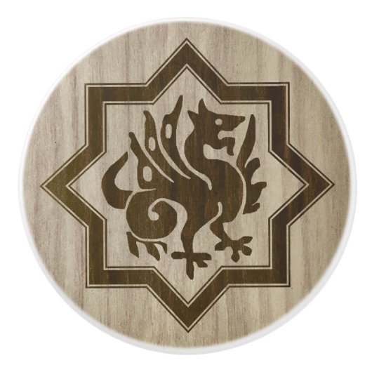 Gothic-Revival-Drache Keramik-Griff Keramikknauf (Vorderseite)