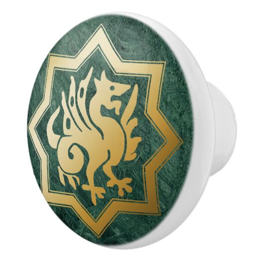 Gothic Revival Dragon Ceramic Pull Keramikknauf (Rechts)