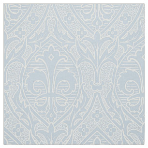 Gothic Revival Fleur de Lys - Misty Blue Stoff