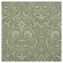 Gothic Revival Fleur de Lys - Mossy Green Stoff