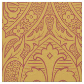 Gothic Revival Fleur de Lys - Red on Gold Stoff (Nahaufnahme)