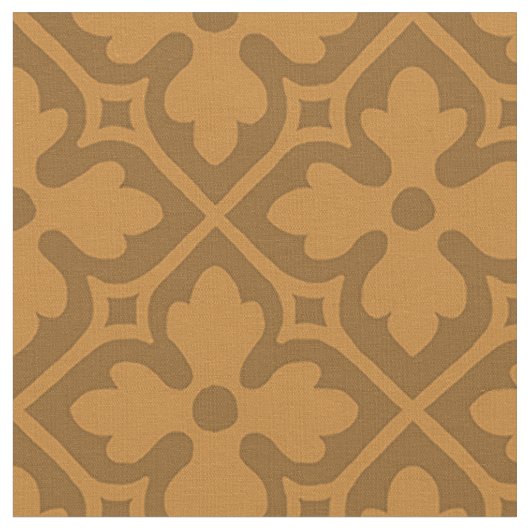 Gothic Revival Quatrefoils, Burnt Caramel Stoff (Nahaufnahme)