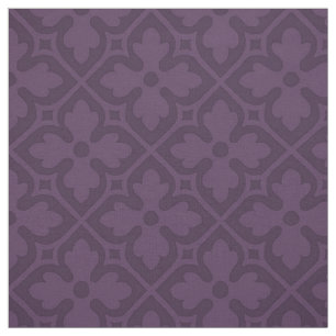 Gothic Revival Quatrefoils, Eggplant Stoff