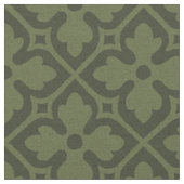 Gothic Revival Quatrefoils, Loden Green Stoff (Nahaufnahme)