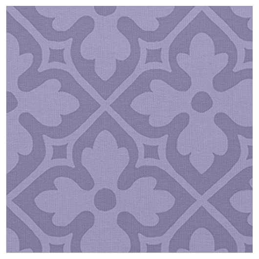 Gothic Revival Quatrefoils, Mutte Violette Stoff (Nahaufnahme)