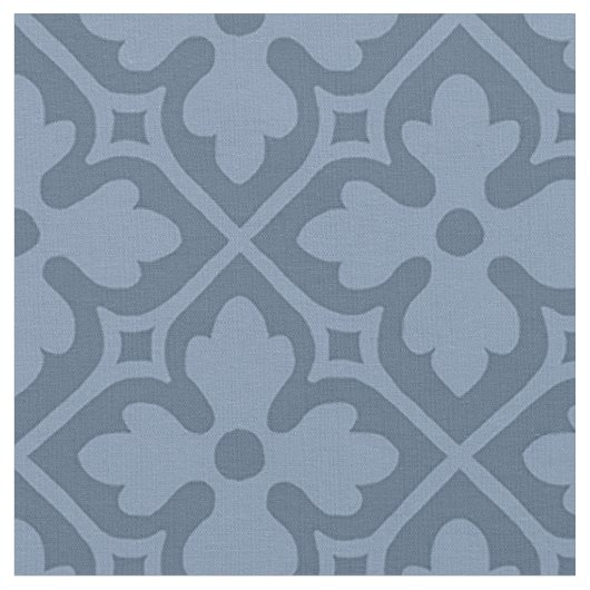 Gothic Revival Quatrefoils, Slate Blue Stoff (Nahaufnahme)