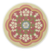 Gothic Revival Rosette Keramik Pull Keramikknauf (Vorderseite)