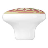 Gothic Revival Rosette Keramik Pull Keramikknauf (Seitenansicht)