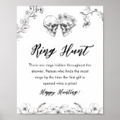 Gothic Ring Hunt Brautparty Game Sign Poster (Vorne)