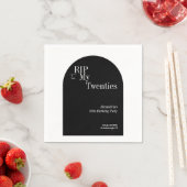 Gothic RIP 20 s 30. Geburtstag Party Schwarz und W Serviette (Beispiel)