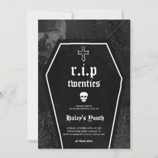 Gothic RIP Twenties 20s Funny 30th Birthday Einladung
