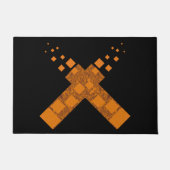 Gothic Ritual Culual Cross Black Orange Pagan Feue Fußmatte (Vorderseite)