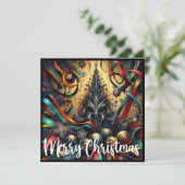 Gothic Rock Dark Metal Weihnachtsbaum Feiertagskarte (Stehend Vorderseite)