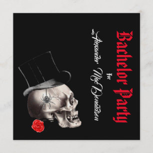 Gothic-, Rock- oder Biker-Black-Bachelor-Party Einladung