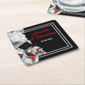 Gothic Rock oder Biker Black Hochzeit Rechteckiger Pappuntersetzer (angewinkelt)