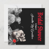 Gothic, Rock oder Biker, Black Rose Brautparty Einladung (Vorderseite)