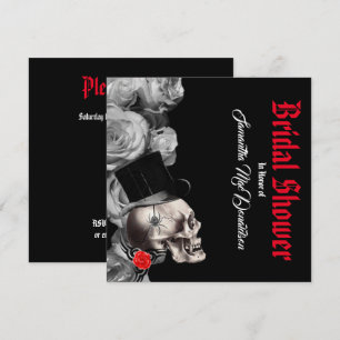 Gothic, Rock oder Biker, Black Rose Brautparty Einladung