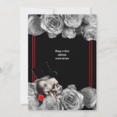 Gothic, Rock oder Biker, Schwarz und Rot-Brautpart Einladung (Rückseite)