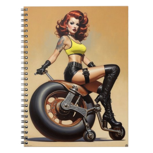 Gothic Roller Derby Girl Notizblock (Vorderseite)