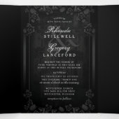 Gothic Romance B&W "Together with" MENU UAWG Dreifach Gefaltete Einladung (Innenseite Mitte)