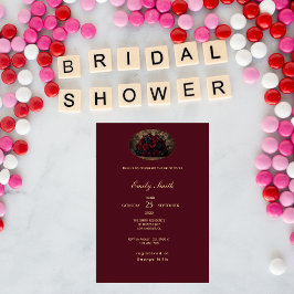 Gothic Romance Custom Photo Elegant Bridal Shower Einladung