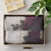 Gothic Romance Dark Burgundy Roses FE1R Decoupage Seidenpapier (Geschenk)