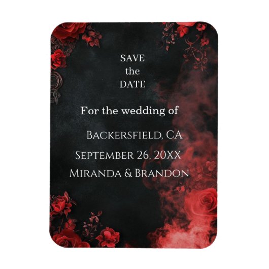 Gothic Romance Floral Save the Date Magnet (Vertikal)