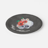 Gothic Romance Floral Skull Halloween Pappteller (Schrägansicht)