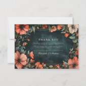 Gothic Romance Floral Wedding Dankeskarte (Vorderseite)