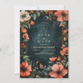 Gothic Romance Floral Wedding Save The Date (Vorderseite)