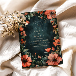Gothic Romance Florale Hochzeit Save The Date