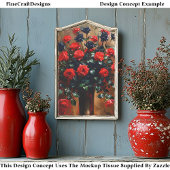 Gothic Romance Red and Black Rose EF7L Decoupage Seidenpapier