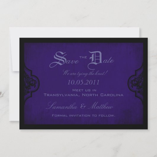 Gothic Romance SD Card Save The Date (Rückseite)