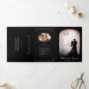 Gothic Romance "Together with" UAWG MENU #2 Dreifach Gefaltete Einladung