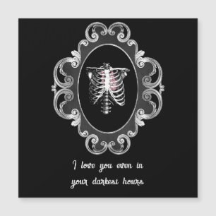 Gothic Romance Totenkopf und Herz Valentinstag  Magnetkarte