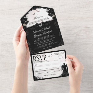 Gothic Romance Wedding - Menu-UAWG All In One Einladung