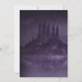 Gothic Romance Wedding Purple Silver Velvet  Einladung (Rückseite)