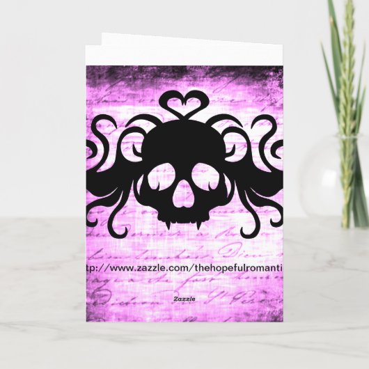 Gothic romantic fangskull feiertagskarte (Rückseite)