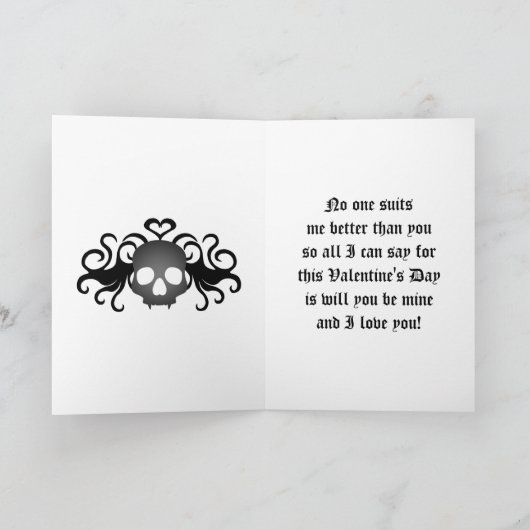 Gothic romantic fangskull feiertagskarte (Innenseite)