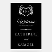 Gothic Romantic Skeleton Hand Halloween Hochzeit Acrylschild (Vorderseite)