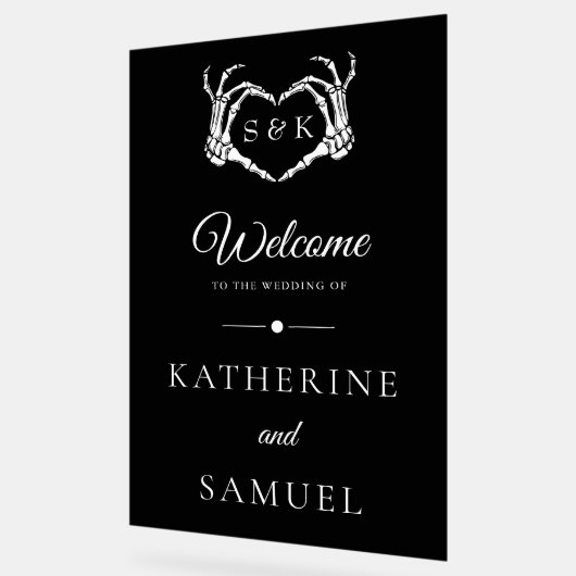 Gothic Romantic Skeleton Hand Halloween Hochzeit Acrylschild (Winkel)