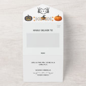 Gothic Romantic Skeleton Hand Halloween Hochzeit All In One Einladung (Außenbereich)