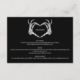 Gothic Romantic Skeleton Hand Halloween Hochzeit Begleitkarte
