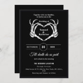 Gothic Romantic Skeleton Hand Halloween Hochzeit Einladung (Vorne/Hinten)